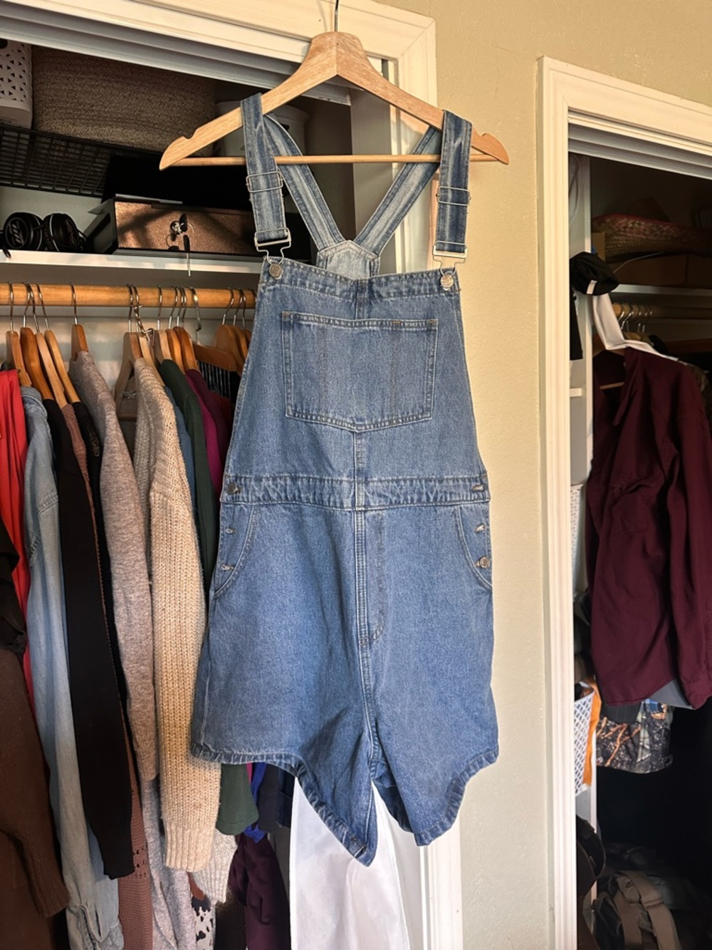 Neuflora "shortalls" Denim Short Overalls - Blue Women’s Shorts